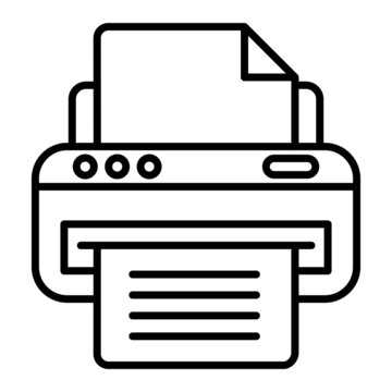printe Vector Outline Icon Isolated On White Background