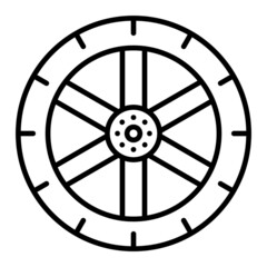 Obraz premium Tire Vector Outline Icon Isolated On White Background