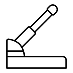 Hand Brake Vector Outline Icon Isolated On White Background