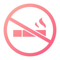Vector No Smoking Glyph Gradient Icon Design