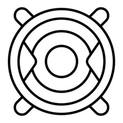 Speaker Vector Outline Icon Isolated On White Background