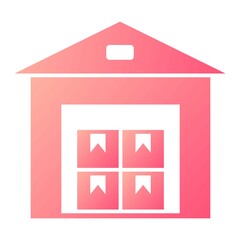Vector Warehouse Glyph Gradient Icon Design