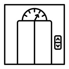 Elevator Vector Outline Icon Isolated On White Background