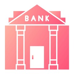 Vector Bank Glyph Gradient Icon Design