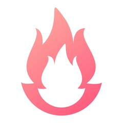 Vector Fire Glyph Gradient Icon Design