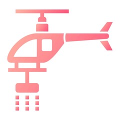 Vector Fire Fighting Glyph Gradient Icon Design