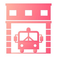 Vector Fire Station Glyph Gradient Icon Design