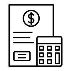 Budgeting Vector Outline Icon Isolated On White Background