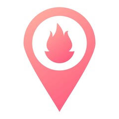Vector Fire Location Glyph Gradient Icon Design