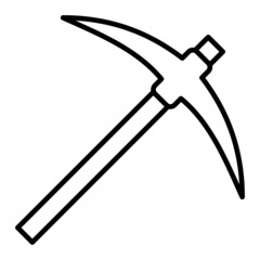 Pickaxe Vector Outline Icon Isolated On White Background