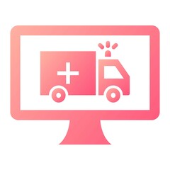 Vector Online Ambulance Glyph Gradient Icon Design