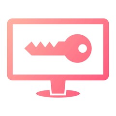 Vector Website Key Glyph Gradient Icon Design