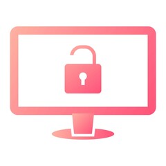Vector Unlock Website Glyph Gradient Icon Design