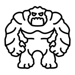 Monster Vector Outline Icon Isolated On White Background