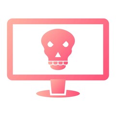 Vector Cyber Attack Glyph Gradient Icon Design