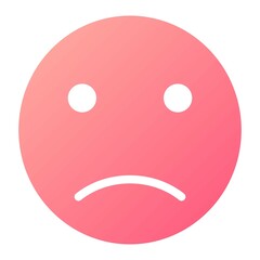Vector Sad Glyph Gradient Icon Design