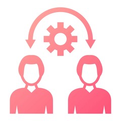 Vector Collaboration Glyph Gradient Icon Design