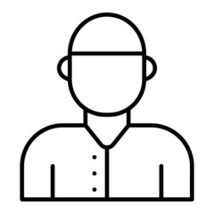 Muslim Vector Outline Icon Isolated On White Background