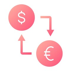 Vector Currency Exchange Glyph Gradient Icon Design