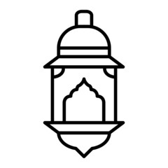 Lamp Vector Outline Icon Isolated On White Background