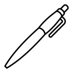 Pen Vector Outline Icon Isolated On White Background