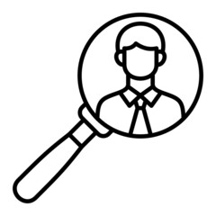 Recruitment Vector Outline Icon Isolated On White Background