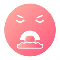 Vector Vomiting Glyph Gradient Icon Design