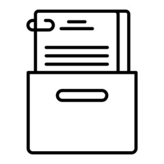 Files Box Vector Outline Icon Isolated On White Background