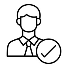 Selected Vector Outline Icon Isolated On White Background