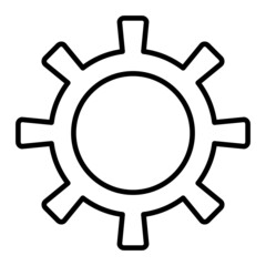 Cogwheel Vector Outline Icon Isolated On White Background