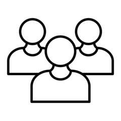 People Vector Outline Icon Isolated On White Background