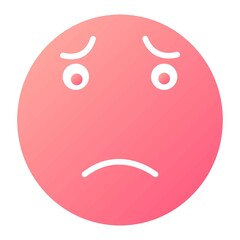 Vector Worried Glyph Gradient Icon Design