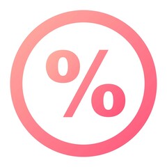 Vector Percentage Glyph Gradient Icon Design