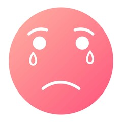 Vector Crying Glyph Gradient Icon Design