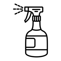 Cleaning Spray Vector Outline Icon Isolated On White Background