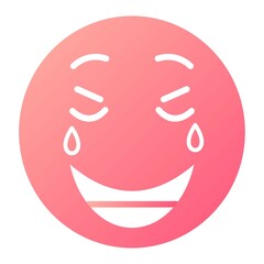 Vector Laugh Glyph Gradient Icon Design