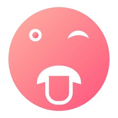 Vector Tongue Out Glyph Gradient Icon Design
