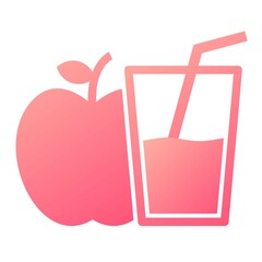Vector Apple Juice Glyph Gradient Icon Design