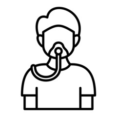 Lack Of Air Vector Outline Icon Isolated On White Background