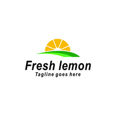 
Yellow green fresh lemon illustration logo design
