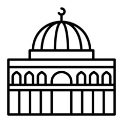 Dome Of The Rock Vector Outline Icon Isolated On White Background