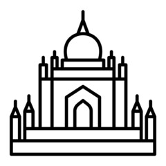Thatbyinnyu Temple Vector Outline Icon Isolated On White Background