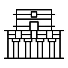 Temple of the Frescoes Vector Outline Icon Isolated On White Background