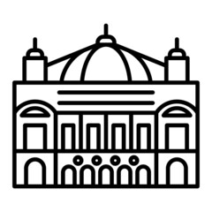 Palais Garnier Vector Outline Icon Isolated On White Background