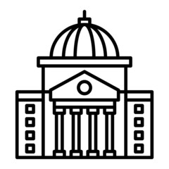 Capitol Vector Outline Icon Isolated On White Background