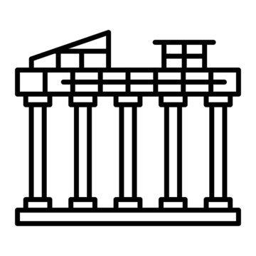 recommend clip art: Temple Of Apollo Vector Outline Icon Isolated On White Background