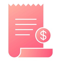Vector Bill Glyph Gradient Icon Design
