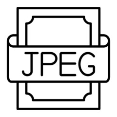 Jpeg Vector Outline Icon Isolated On White Background