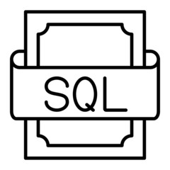 Sql Vector Outline Icon Isolated On White Background