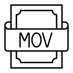 Mov Vector Outline Icon Isolated On White Background